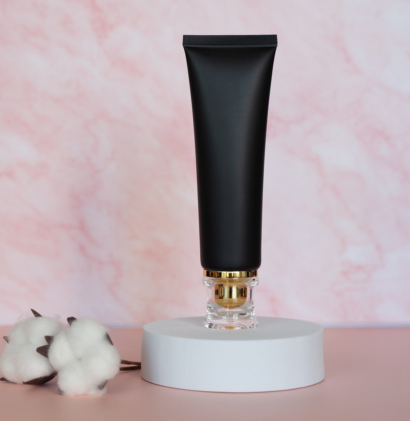 black cosmetic tube mockup e-commerce product photography